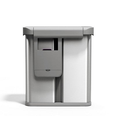 simplehuman 58L Dual Compartment Voice + Motion Sensor Kitchen Trash Can Recycler with Liner Pocket Stainless Steel (LOCAL PICKUP ONLY)
