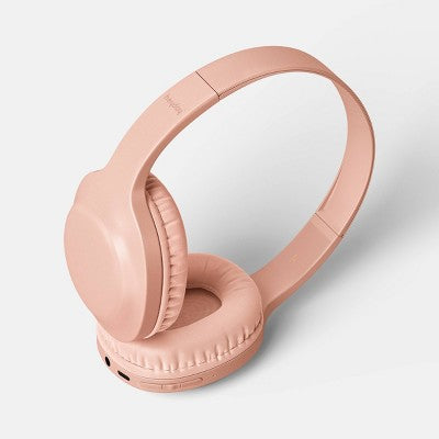 Wireless/Wired Bluetooth Headphone with Aux Cable - heyday Peach: On-Ear Hybrid