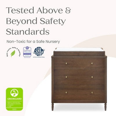 Delta Children Serena 3 Drawer Dresser with Changing Top - Teak Brown (LOCAL PICKUP ONLY)