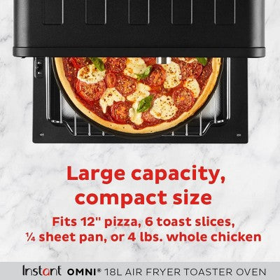Instant Pot Omni 6-Slice Air Fryer Toaster Oven, Exclusive Bonus Pizza Pan Accessory: 1800W, Dishwasher-Safe, Includes Pizza Pan & More (LOCAL PICKUP ONLY)