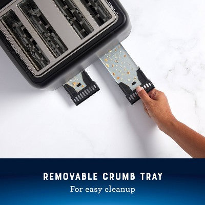 Oster 4-Slice Toaster With Extra-Wide Slots Black: Bagel & Bread Toaster, 1560W, Kitchen Aid, Spot Clean