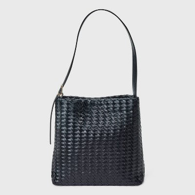 Woven Bucket Bag - A New Day Black