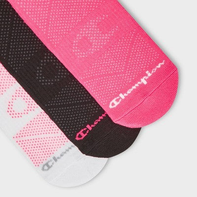 Champion All Sport Performance Crew Socks 3pk - Pink Assorted M