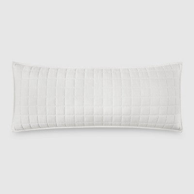 Jeremiah Brent Home 36"x14" Box Rice Stitch Gauze Oversized Oblong Accent Pillow Cream