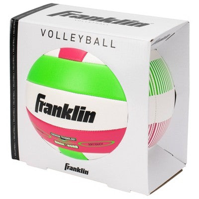 Franklin Sports Super Soft Spike Volleyball - Lime/Pink: Indoor & Outdoor Use, PVC Shell