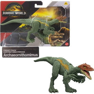 Jurassic World Rebirth Frenzy Pack Archaeornithomimus Dinosaur Figure, Authentic Toy, Digital Play