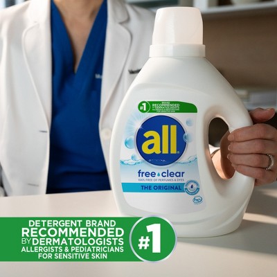 All Liquid Laundry Detergent Free Clear for Sensitive Skin 58 Loads - 73 fl oz