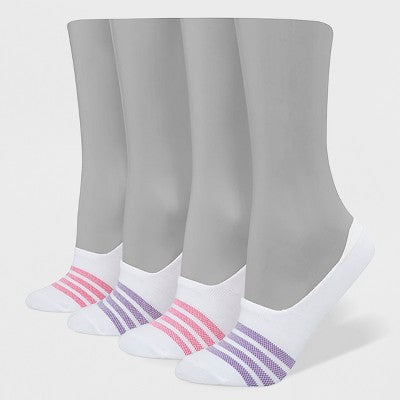 Hanes Premium Women's 4pk Cool Comfort Lightweight Liner Socks - White 5-9