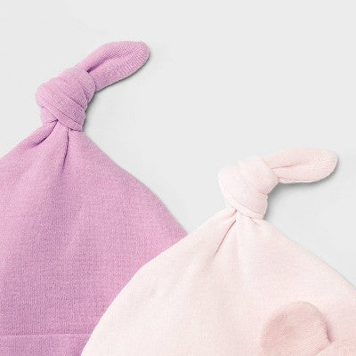 Baby Girls' 3pk Cotton Hats - Cloud Island Pink 0-6M