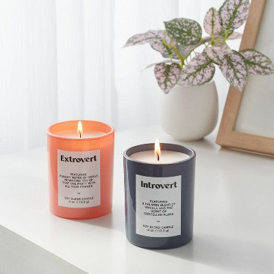 2pk 4oz Glass Introvert and Extrovert Jar Candle Gift Set - Room Essentials