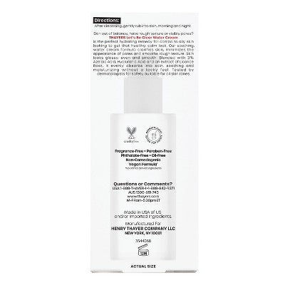 Thayers Natural Remedies Let's Be Clear Water Cream Face Moisturizer - 2.5 fl oz