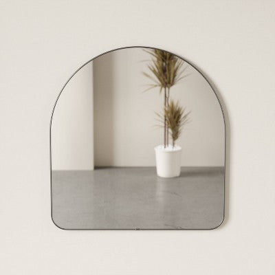 34" x 36" Hubba Arched Mirror Metallic Titanium - Umbra: Modern Oval Wall Mount, No Assembly, Steel Frame (LOCAL PICKUP ONLY)