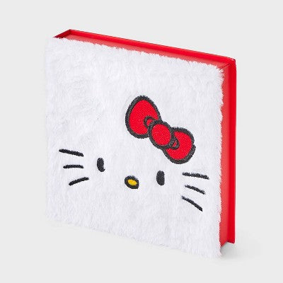 Women's Hello Kitty Furry Face Box of Cozy Embroidered Crew Socks - White/Blue 4-10