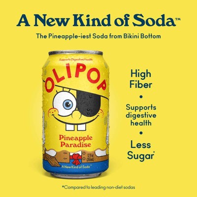 OLIPOP Spongebob Pineapple Paradise Soda - 4pk/12 fl oz Cans