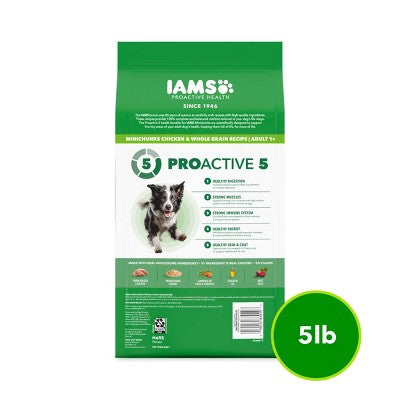 IAMS Proactive Health Minichunks Chicken and Whole Grains Recipe Adult Dry Dog Food - 5lbs