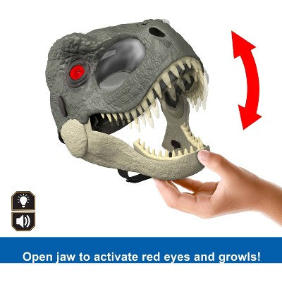 Jurassic World Rebirth T-Rex Rage N Roar Mask with LED Light Up Eyes