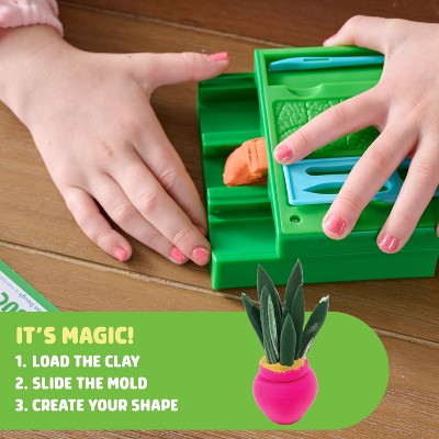 Chuckle & Roar Whoa Dough Slide & Shape Plant Creator Air Dry Clay Kit with Roller Mold System 10 Colors Ages 5+