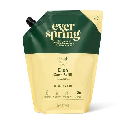 Dish Soap Refill - Lemon & Mint - 36 fl oz - Everspring