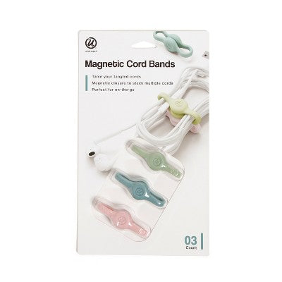 U Brands 3ct Silicone Magnetic Cord Bands