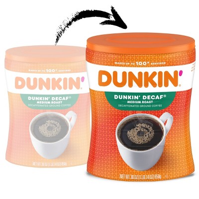 Dunkin' Original Blend Medium Roast Decaf Ground Coffee Canister - 30oz