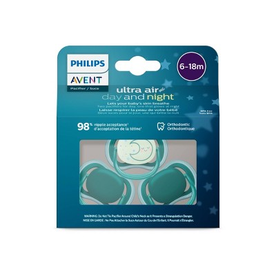 Philips Avent Ultra Air Day Time Pacifier 6-18m - Deep Opal/Moon - 3pk