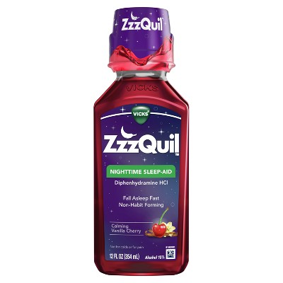 ZzzQuil Calming Liquid - Vanilla Cherry - Diphenhydramine - 12 fl oz