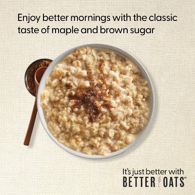 Better Oats 100 Calories Maple & Brown Sugar Whole Grain Instant Oatmeal with Flax - 10ct