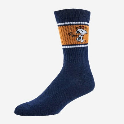 Men's Peanuts Snoopy Crew Athletic Socks - Navy Blue 6-12