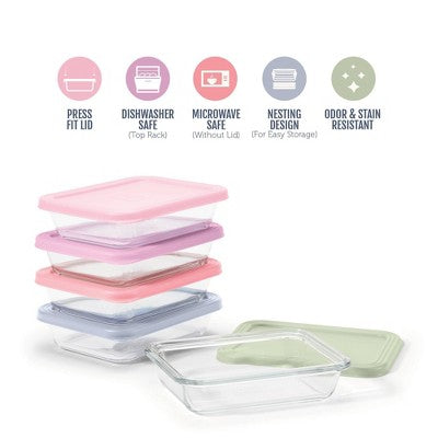 Ello Everyday 10pc 3c Glass Meal Prep Food Storage Container Set Prism