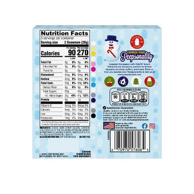 Peeps Snowmen Christmas Candy - 3oz/6ct