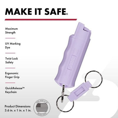 Sabre 2pk Hardcase Pepper Spray with Quick Release Lavendar and Black