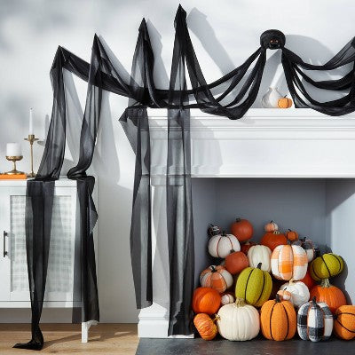 245" Large Flowing Fabric Spider Halloween Decorative Prop Black - Hyde and EEK! Boutique