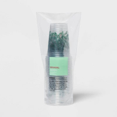 Holiday Disposable Drinkware Clear Cups - Botanical - 18oz/30ct - up&up