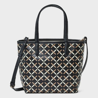 Mini Coated Canvas Tote Bag - A New Day Black