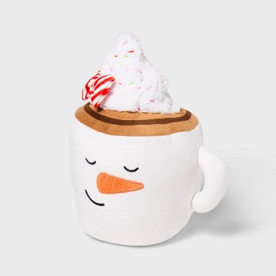 Hot Cocoa Kids' Holiday Mini Weighted Stuffed Plush Throw Pillow Ivory - Pillowfort