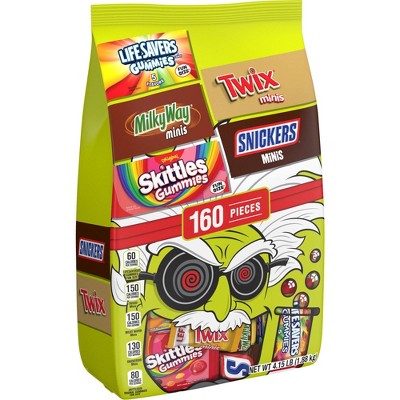 Skittles Gummies, Twix, Snickers Candy Variety Pack - 66.44oz/160Ct BBD:05/26