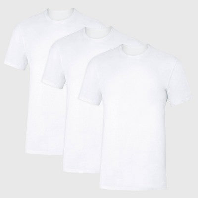 Hanes Premium Men's Sweat Block Crewneck Undershirt 3pk - White L