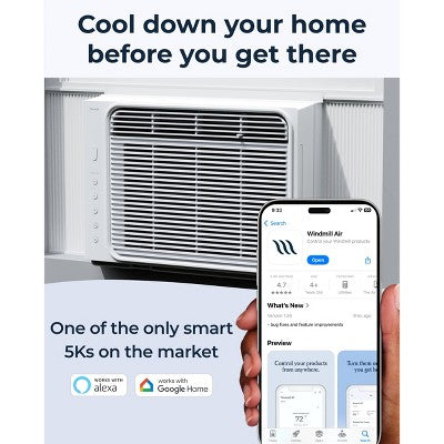 Windmill Air Lite Series 5000 BTU Window Air Conditioner with Quiet Smart AC Unit for Small Rooms and Bedrooms up to 150 sq ft White (LOCAL PICKUP ONLY)