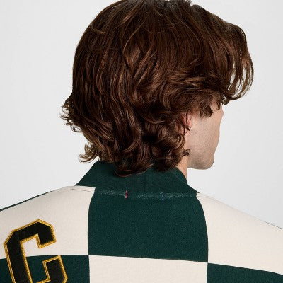 Champion Men's Varsity Check Cardigan Sweater - Green L