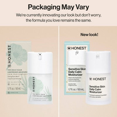 Honest Beauty Sensitive Skin Daily Calm Moisturizer with Hyaluronic Acid and Allantoin - 1.7 fl oz
