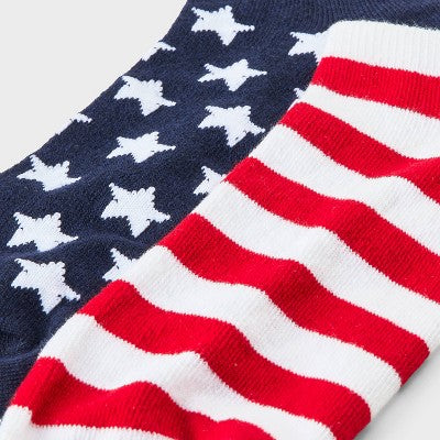 Women's American Flag Low Cut Socks - Red/White/Blue 4-10