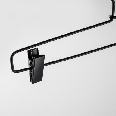 2pk Metal Pant Hangers with Clips Black - Brightroom: Stainless Steel, Non-Slip, Adult Use, 1 Year Warranty