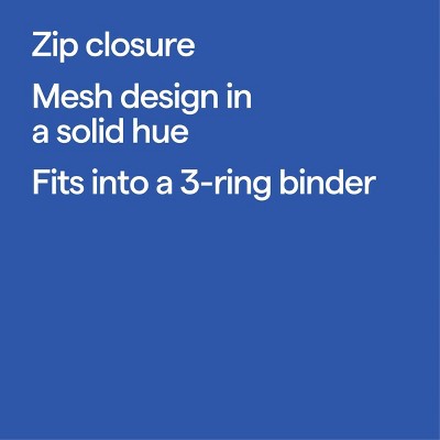 Mesh Binder Pencil Pouch Pink - up&up