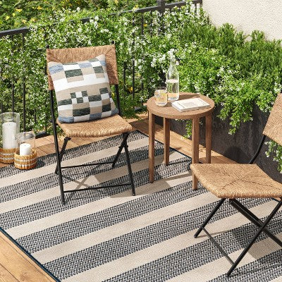 Rush Weave Wicker Folding Patio Chair Brown - Threshold designed with Studio McGee (LOCAL PICKUP ONLY)