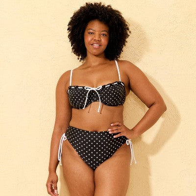 Women's Polka Dots Adjustable Side-Tie Bikini Bottom XS