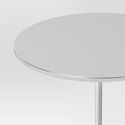 Optimistic Pedestal Metal Accent Table Chrome - Room Essentials (LOCAL PICKUP ONLY)