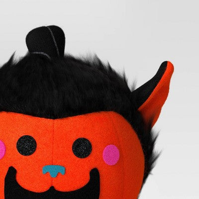 Fabric Pumpkin and Werewolf Figurine - Hyde and EEK! Boutique Orange