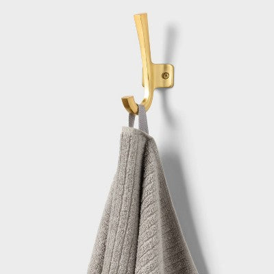 4pk Quick Dry Ribbed Hand and Wash Towel Set Light Gray - Threshold