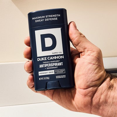 Duke Cannon Supply Co. Trench Warfare Men's Solid Antiperspirant & Deodorant Stick Midnight Swim - 3oz