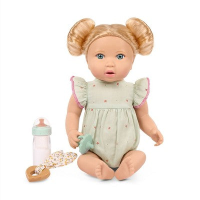 LullaBaby 14" Baby Doll & Disappearing Milk Bottle Set - Blue Eyes Blonde Hair